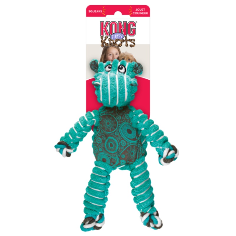 KONG Floppy Knots Hippo Dog Toy