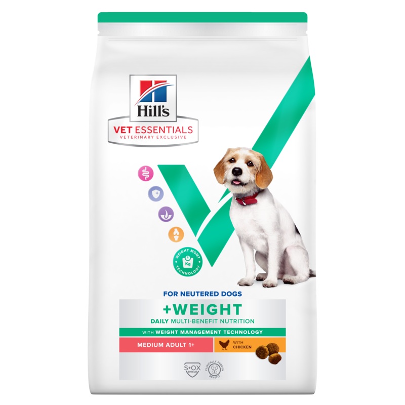 Hill's VET ESSENTIALS MULTI-BENEFIT + WEIGHT Adult 1+ Medium Dry Dog Food with Chicken 10kg