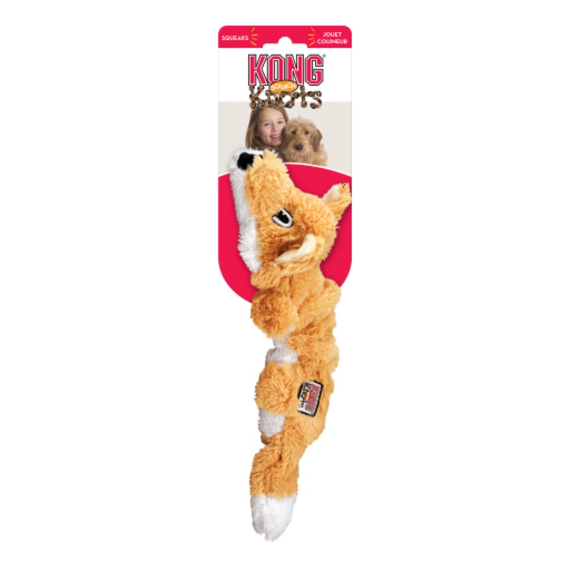 KONG Scrunch Knots Fox Dog Toy