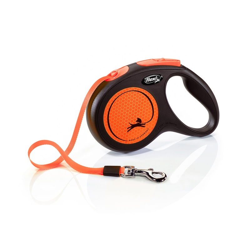 Flexi Extending Dog Lead New Neon Tape 5m Medium