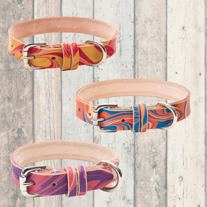 Patterned Leather Dog Collars