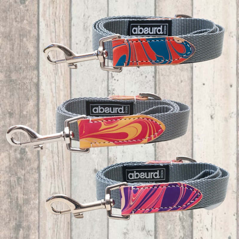 Patterned Leather Dog Leads