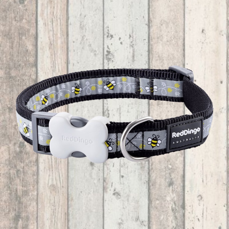 Black Bee Dog Collar by Red Dingo