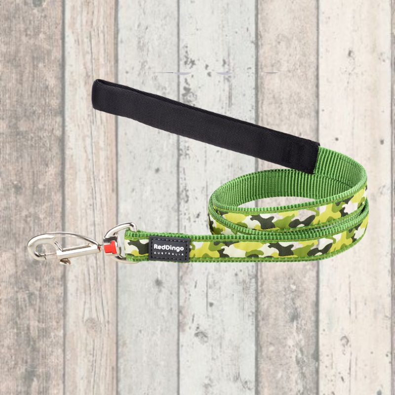 Green Camo Dog Lead by Red Dingo