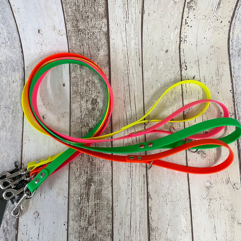 Waterproof Neon Vegan Leather Dog Lead
