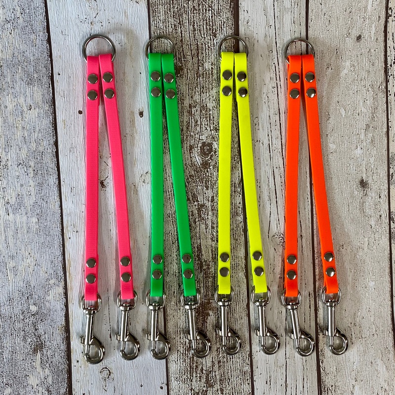 Waterproof Neon Vegan Leather Dog Splitter Lead