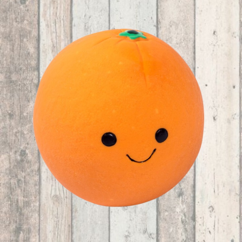 Foodie Faces Latex Orange Dog Toy