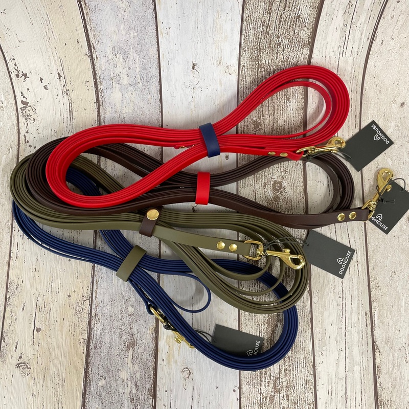 Waterproof Classic Vegan Leather Longline 5m Dog Lead