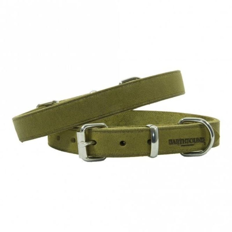 Earthbound Soft Country Leather Collar in Green