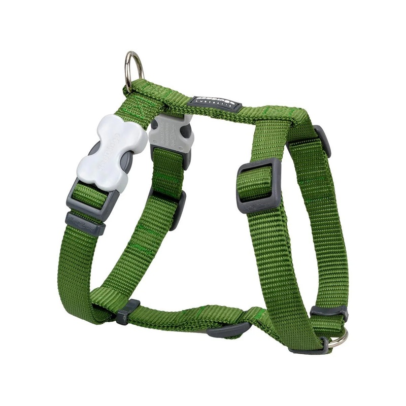 Red Dingo Dark Green Dog Harness