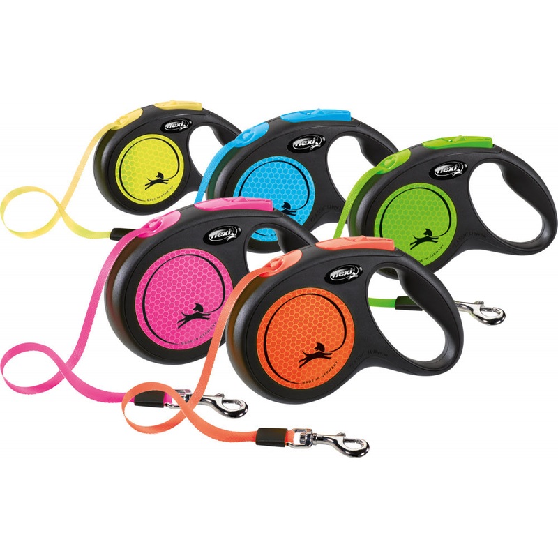 Flexi Extending Dog Lead Neon Tape 5m Small