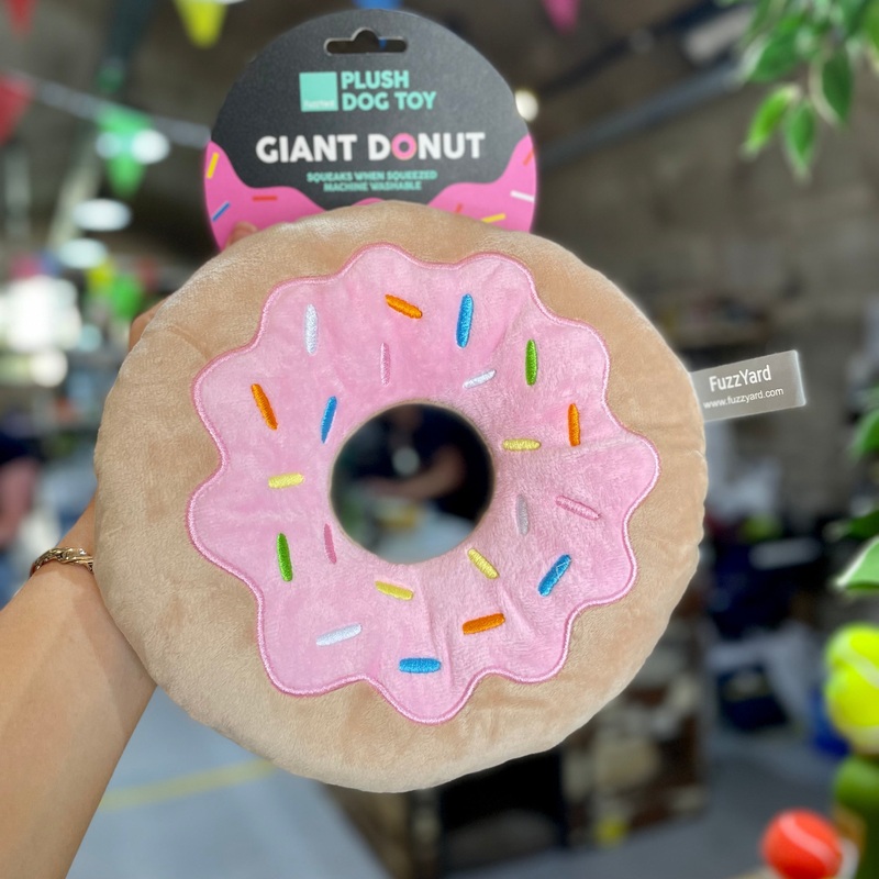 Giant Donut Fuzzyard Plush Dog Toy