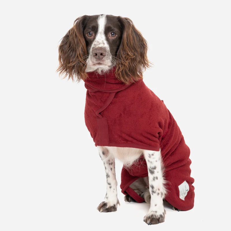 NEW Ruff and Tumble Dog Drying Coat - Rosehip Red