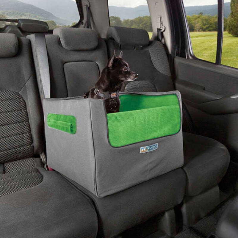 Kurgo Skybox Rear Booster Seat Grey & Green Dog Travel