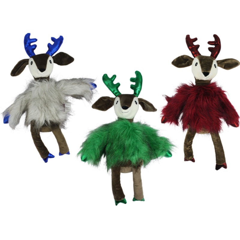 Multipet Holiday Dapper Deer Multi Dog Toys
