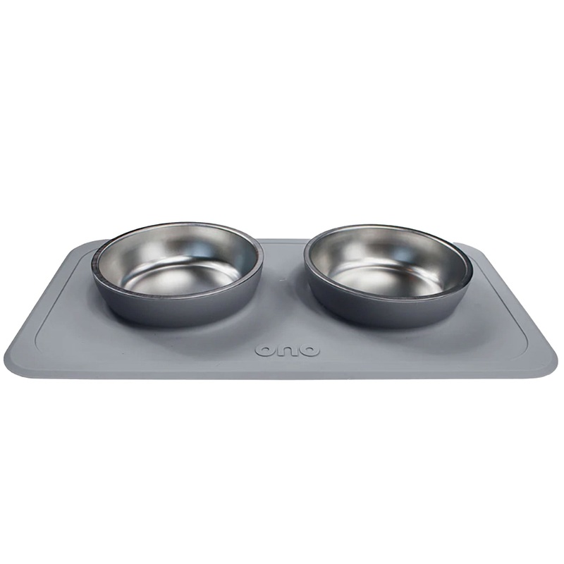 Ono Good Bowl Double Charcoal Dog Bowls