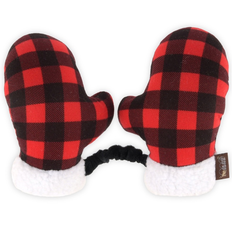 P.L.A.Y. Holiday Mittens Red & Black Dog Toys