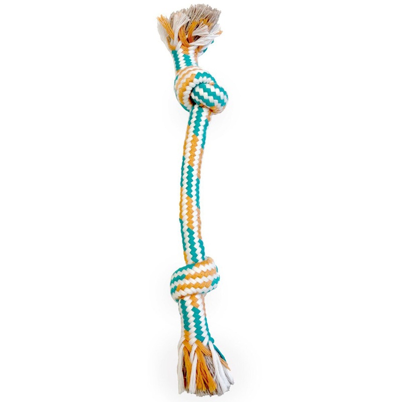 Thoozy Pet 2 Knot Rope Orange & Teal Dog Toys