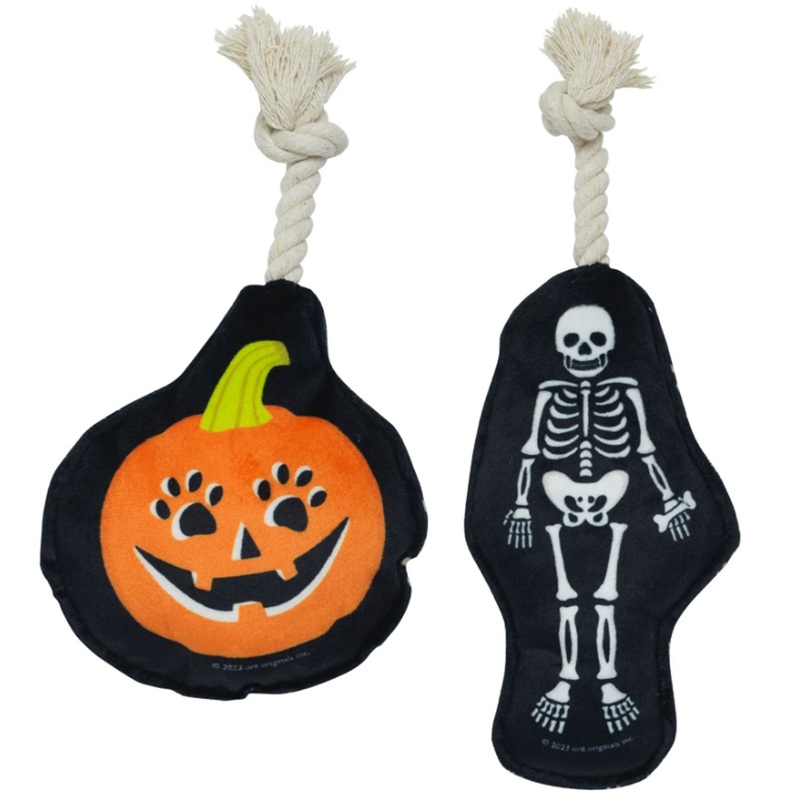Ore Pet Mini Rope Toy Pumpkin & Skeleton Dog Toys