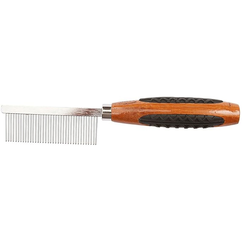 Bass Brushes Wide Tooth Metal Pet Comb Wide Dog Grooming