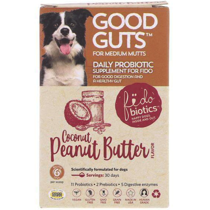 Fidobiotics Good Guts Medium Mutts Coconut Peanut Butter Dog Supplements