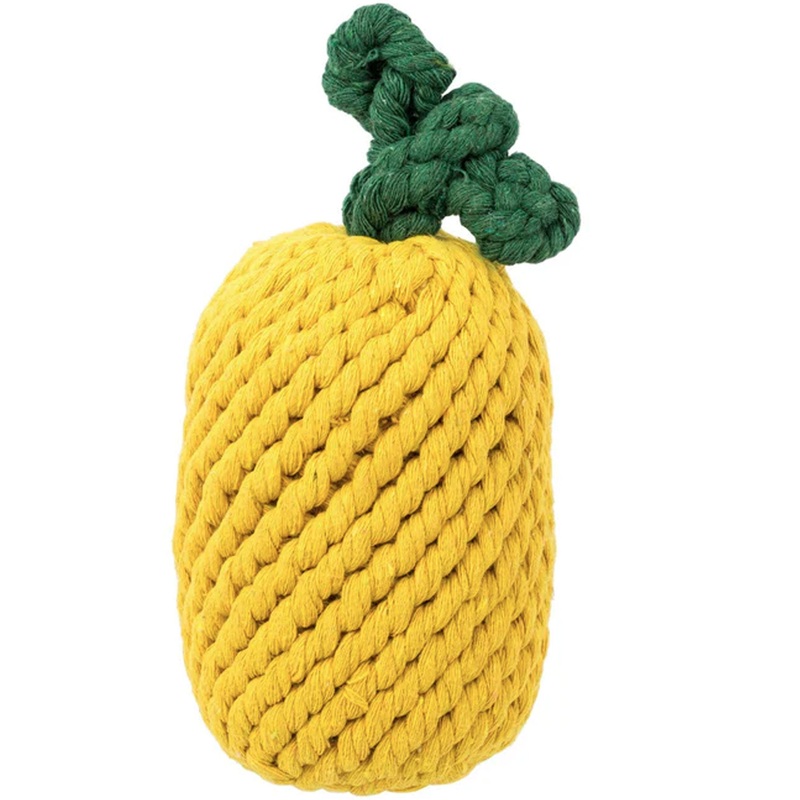 Jax & Bones Rope Pineapple Yellow Dog Toys