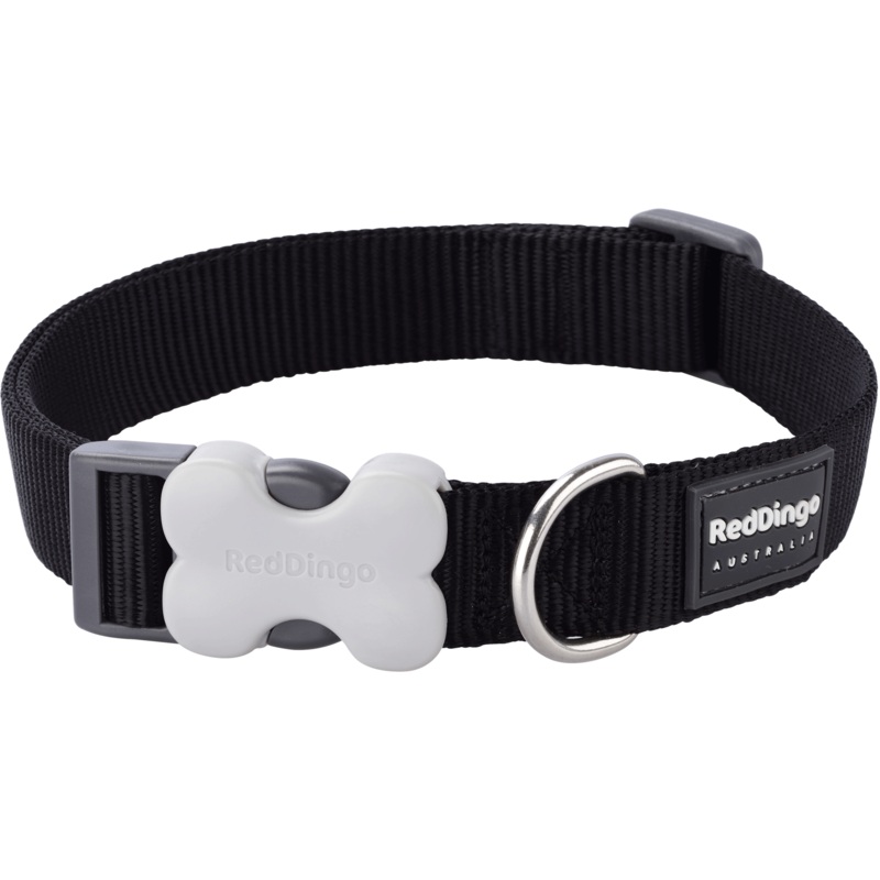 Red Dingo Black Bucklebone Classic Dog Collar