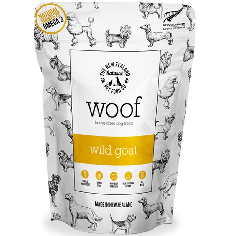 The New Zealand Natural Pet Food Co Woof Freeze-Dried Wild Goat Dog Treats
