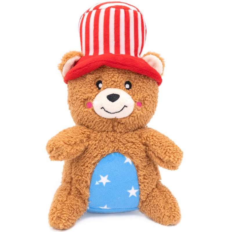 Zippy Paws Americana Bear Brown Dog Toys
