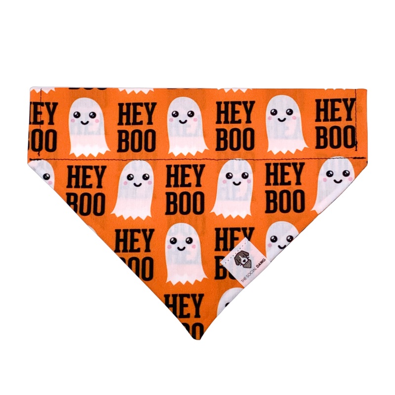 Hey Boo Halloween Slip-On Dog Bandana