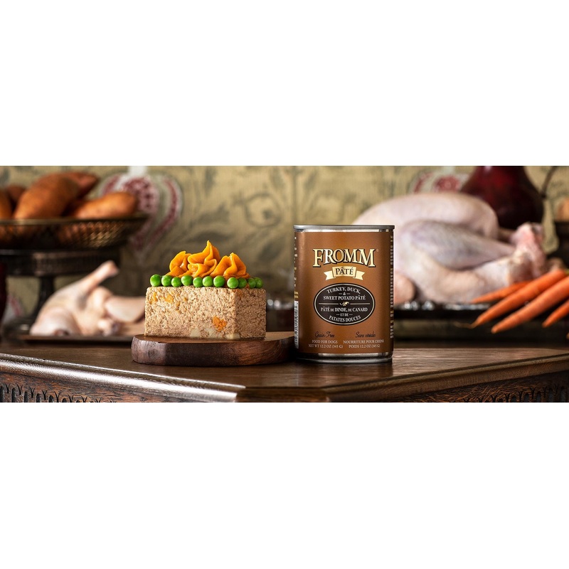 Fromm Gold Grain Free Turkey Duck and Sweet Potato Pate Canned Dog Food 12 oz.