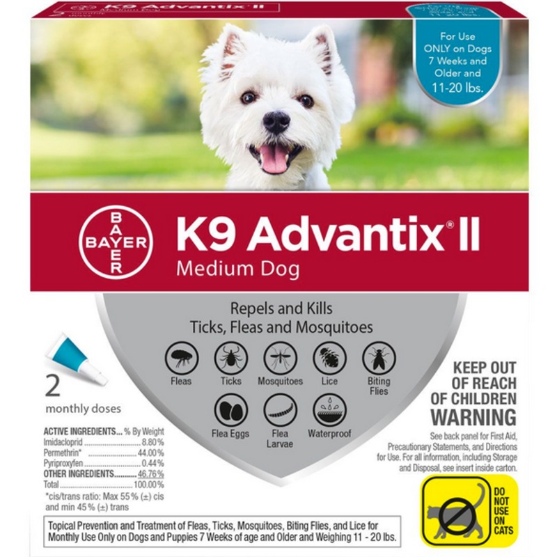 K9 Advantix II Teal Medium Dog 2 Pack