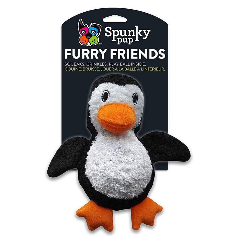 Spunky Pup Squeaky Penguin w/ Ball