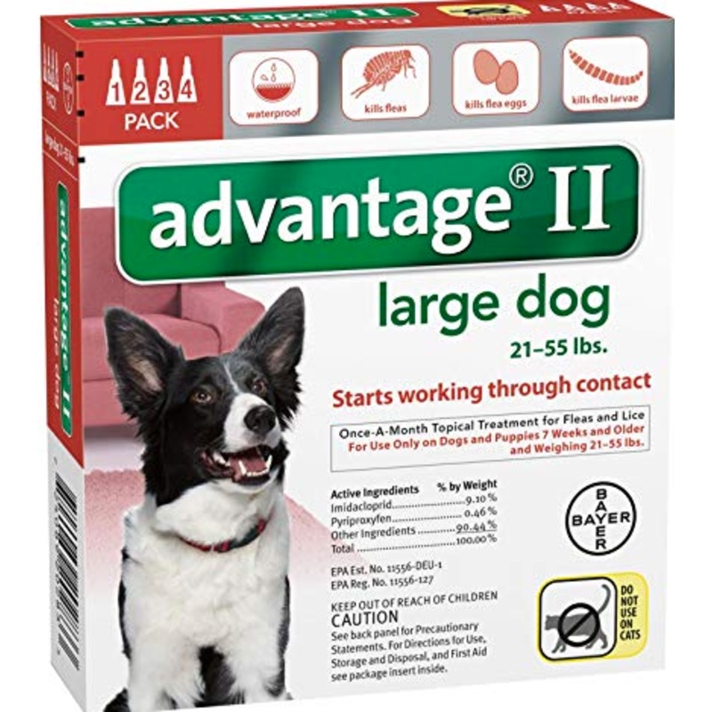 Advantage II Red Large Dog 4 Pack