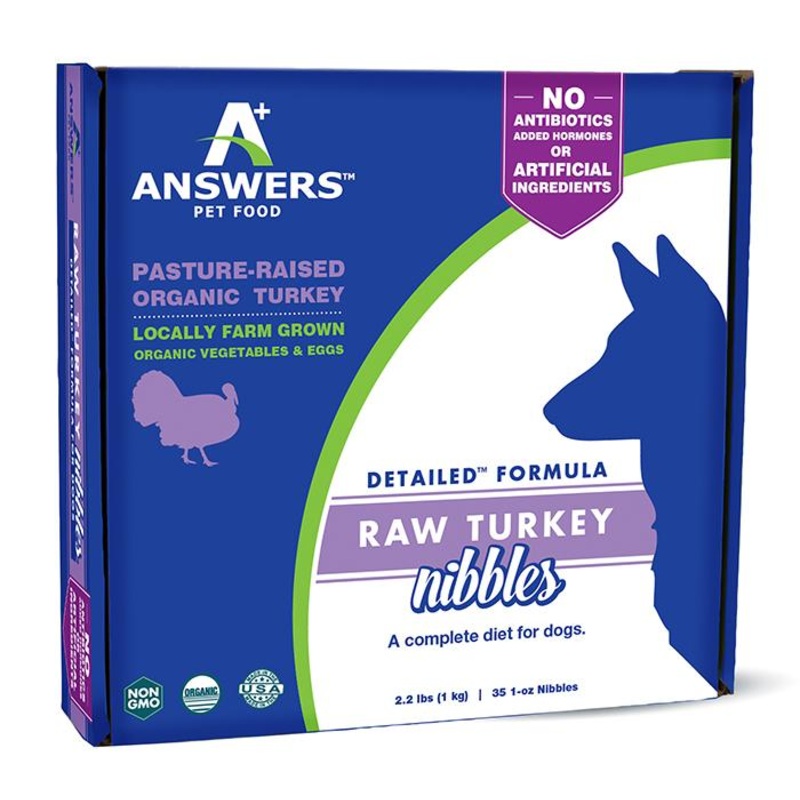 Answers Detailed Frozen Turkey Dog Nibbles 2.2 lb.