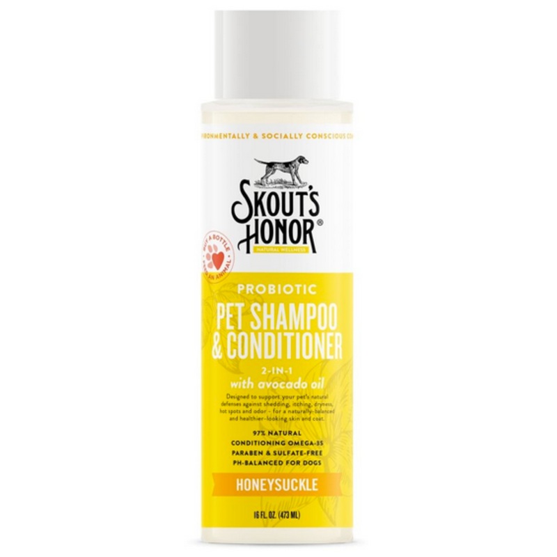 Skouts Honor Probiotic Pet Shampoo/Conditioner - Honeysuckle 16 oz.