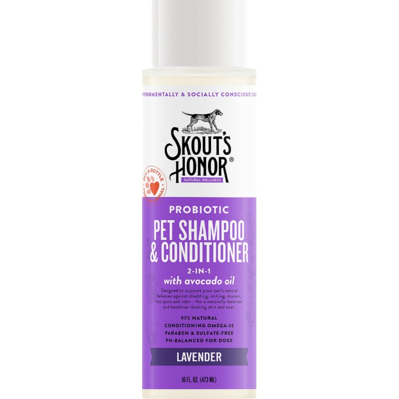 Skouts Honor Probiotic Pet Shampoo/Conditioner - Lavender 16 oz.