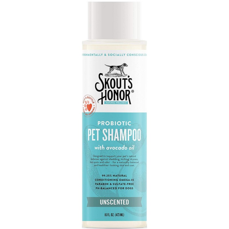 Skouts Honor Probiotic Pet Shampoo Unscented 16 oz.