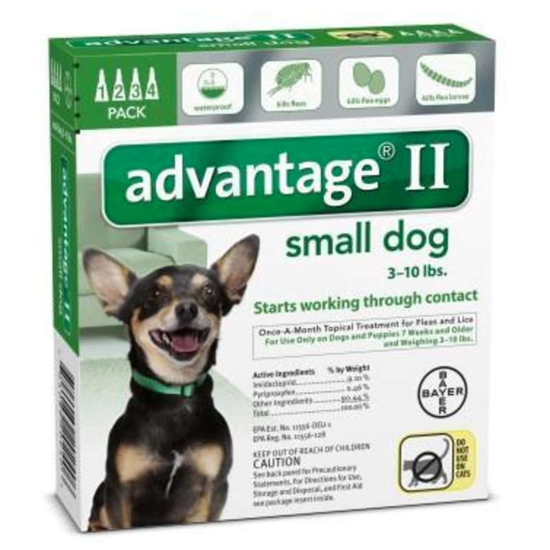 Advantage II Small Dog 4 Pack - Green