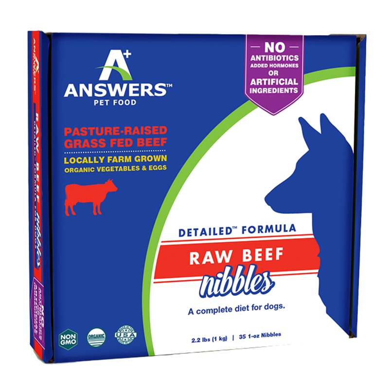 Answers Detailed Frozen Beef Dog Nibbles 2.2 lb.