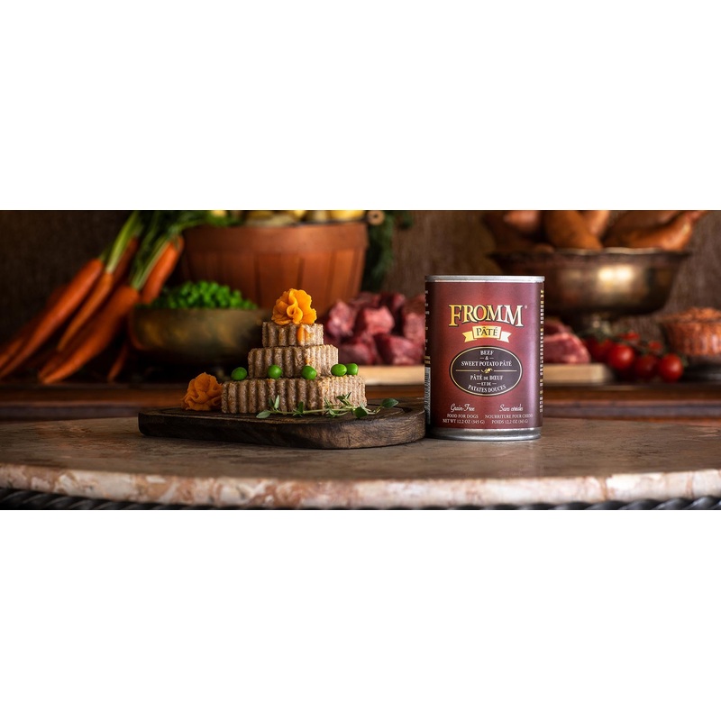 Fromm Gold Grain Free Beef and Sweet Potato Pate Canned Dog Food 12 oz.