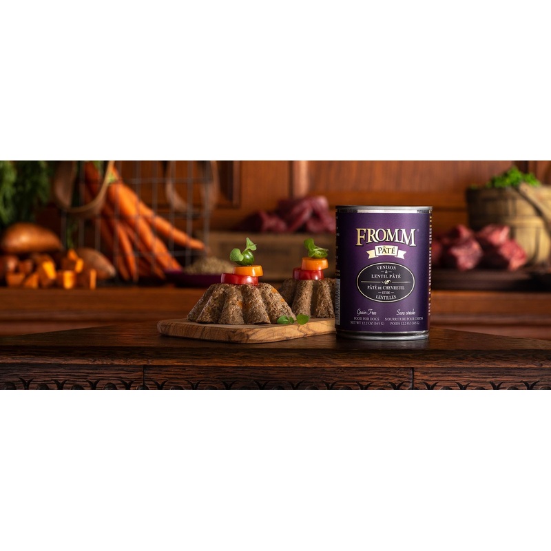 Fromm Gold Grain Free Venison and Lentil Pate Canned Dog Food 12 oz.