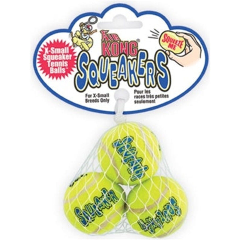 Air Kong Squeaker Tennis Balls - X-Small 3pk.