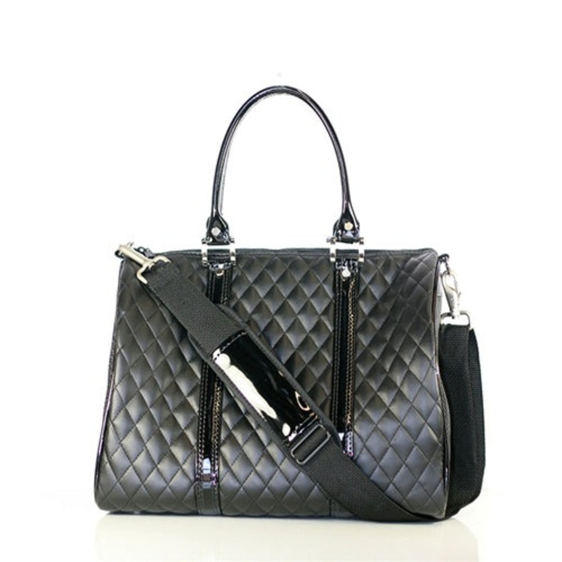 Black Quilted Duffel Bag
