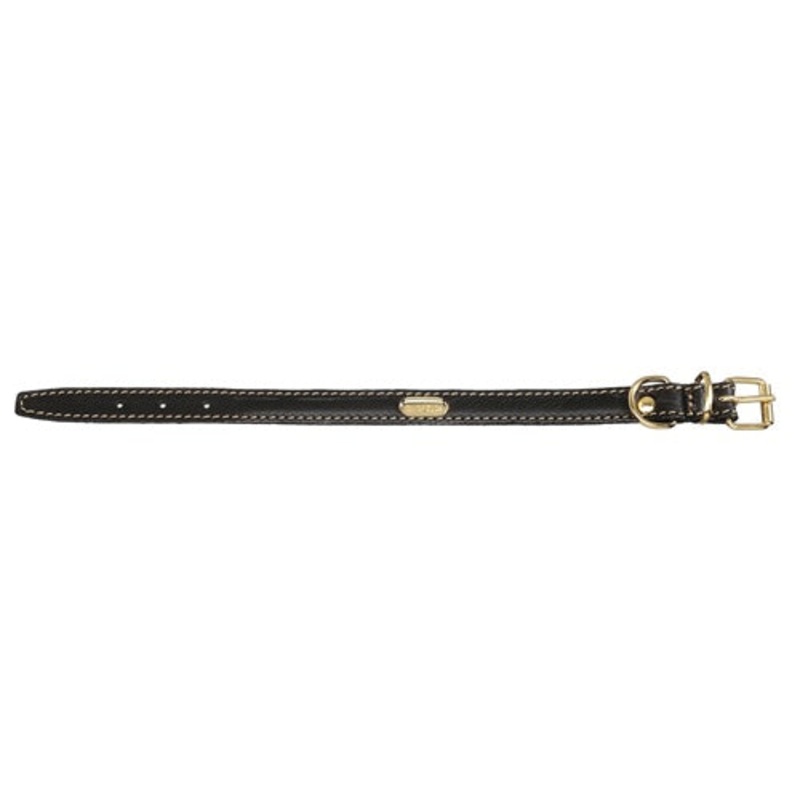 Flat Padded Calfskin Collar - Black