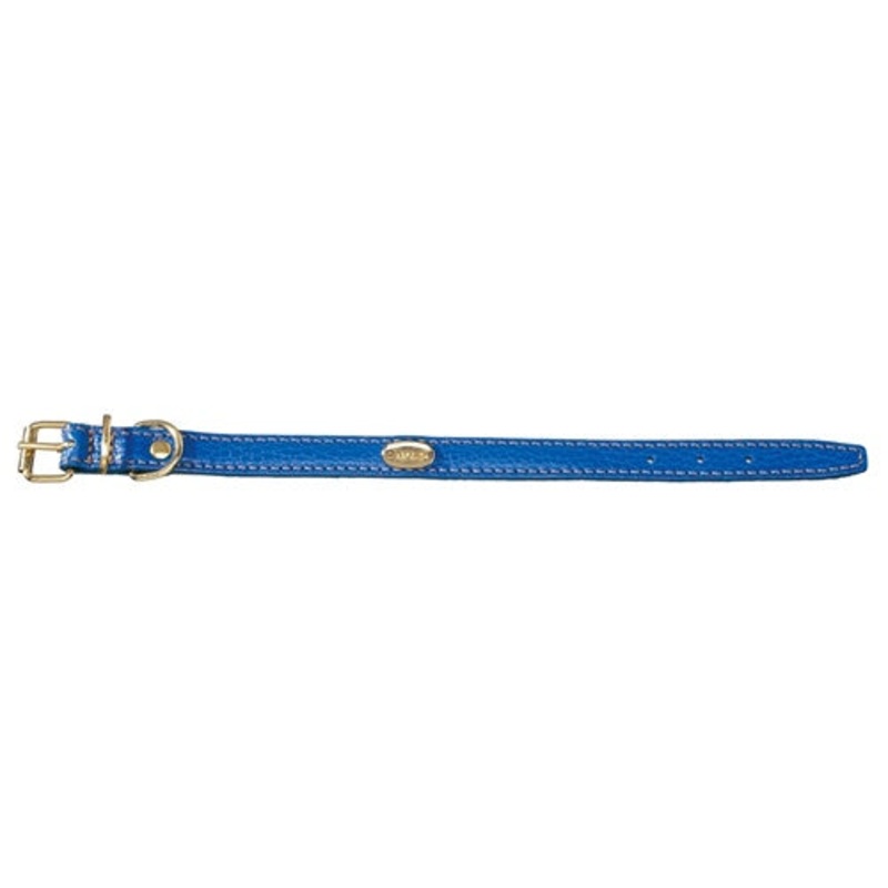Flat Padded Calfskin Collar - Blue