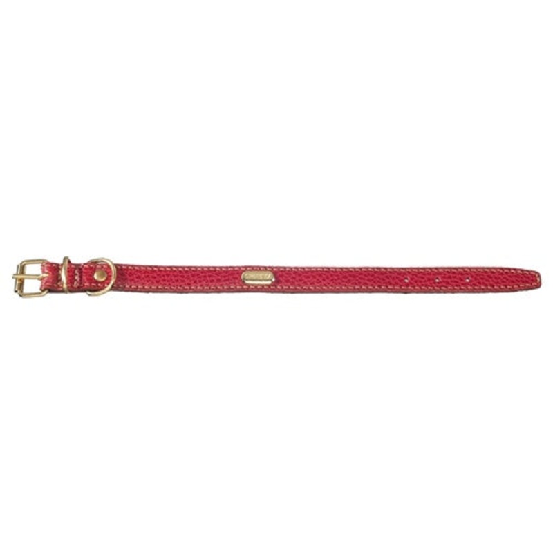 Flat Padded Calfskin Collar - Red