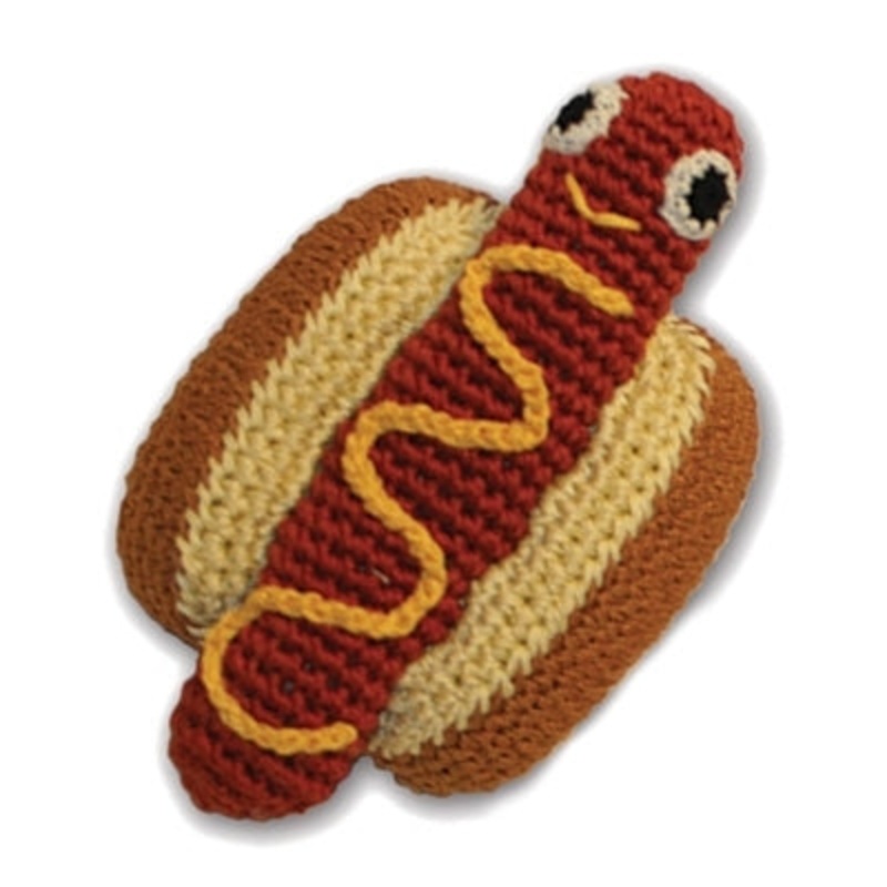 Hottie the Hot Dog Knit Toy