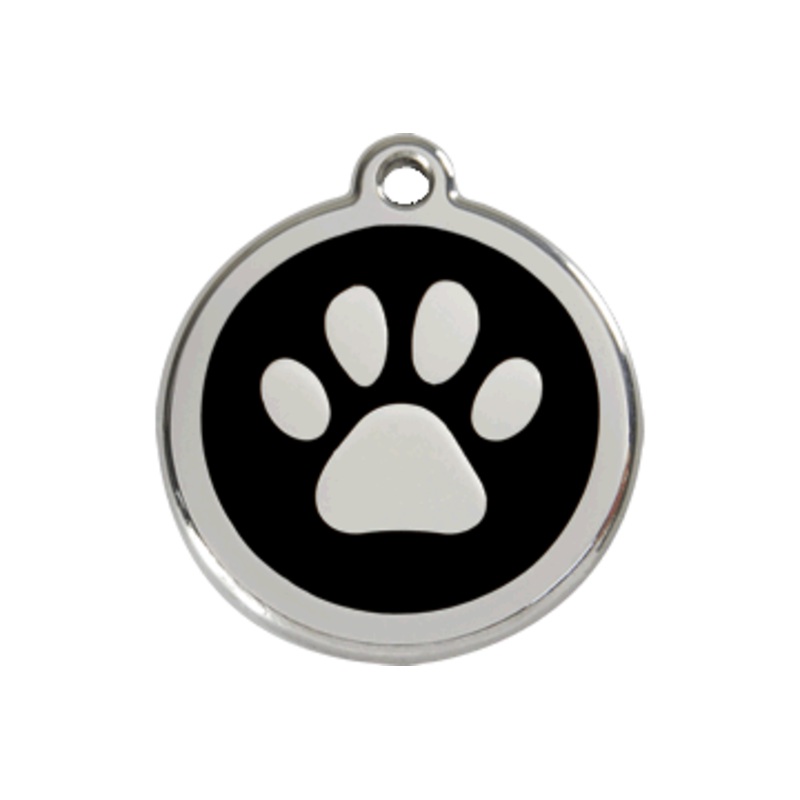Paw Print Red Dingo Stainless Steel & Enamel Designer ID Tags