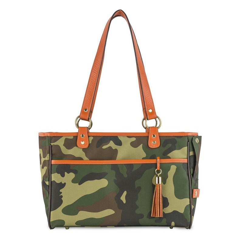 Petote Tote - Camo with Orange Trim